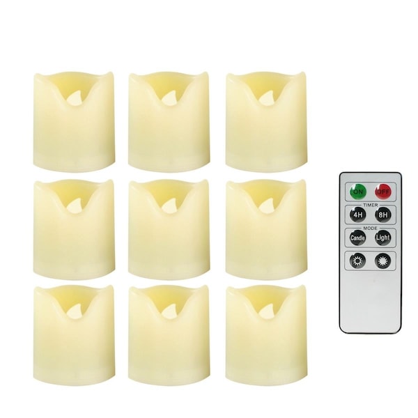 Ecogecko Indoor & Outdoor Flameless Warm Glow Votive Candles - Set of 9 87020-09 - main
